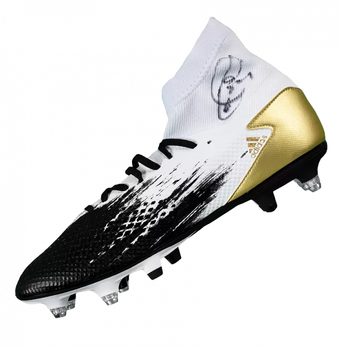 Xavi Signed White Black & Gold Adidas Predator Boot