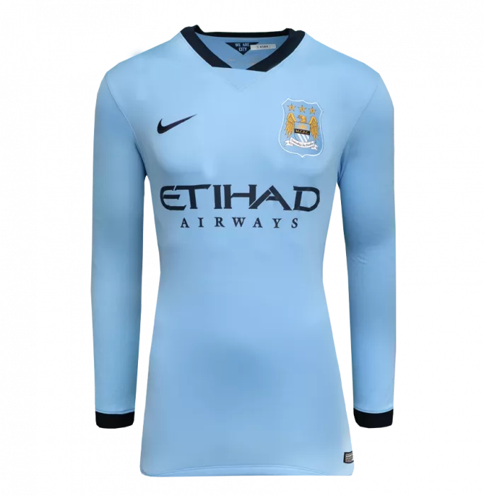 Yaya Toure Back Signed Manchester City 2014-15 Home Shirt In Classic Frame