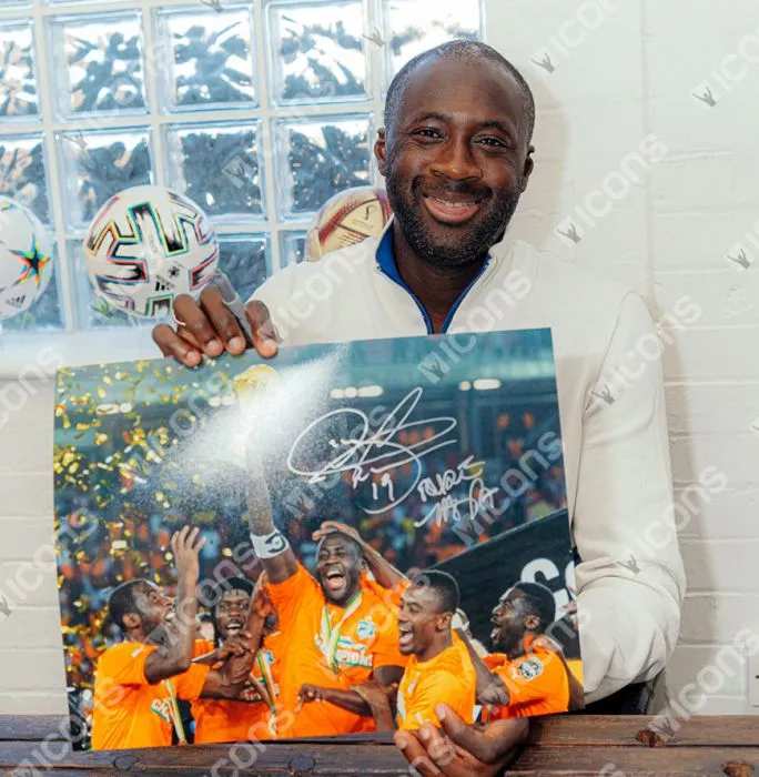 Yaya Toure Manchester City & Yaya Toure Ivory Coast Signed Photos In Dual Photo Frame