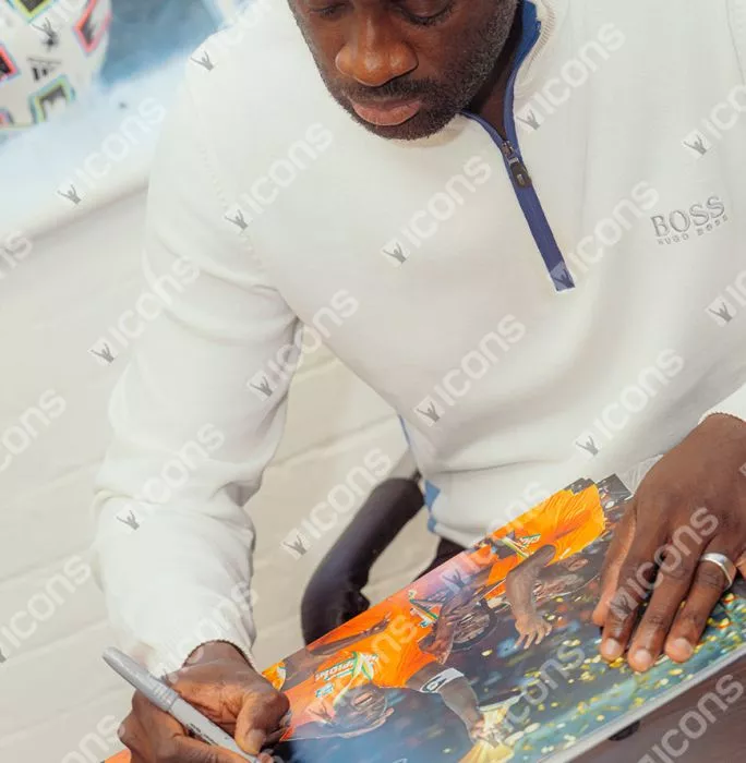 Yaya Toure Signed Ivory Coast Photo In Black Wooden Frame: 2015 Africa Cup Of Nations Winner
