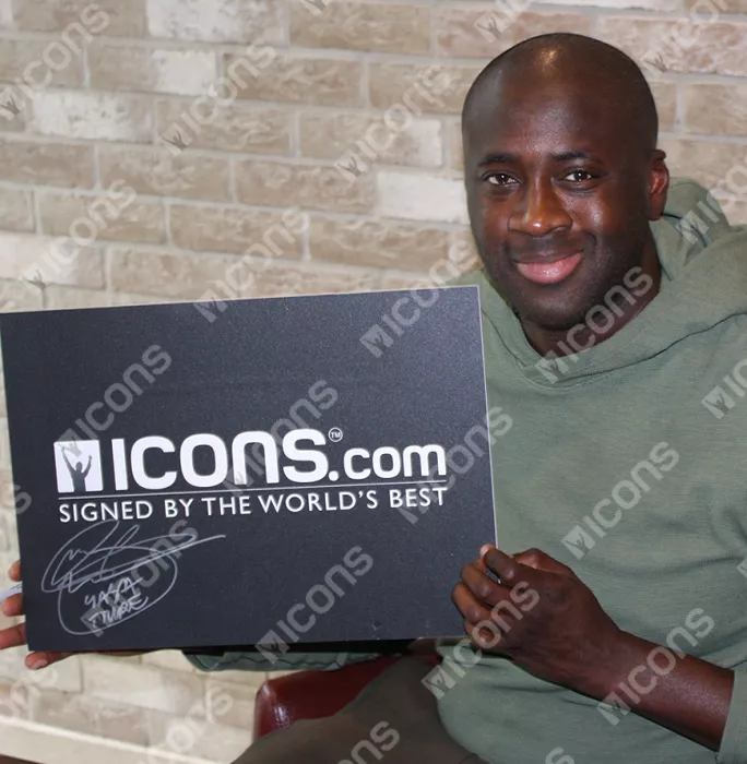 Yaya Toure Signed Ivory Coast Photo In Black Wooden Frame: 2015 Africa Cup Of Nations Winner