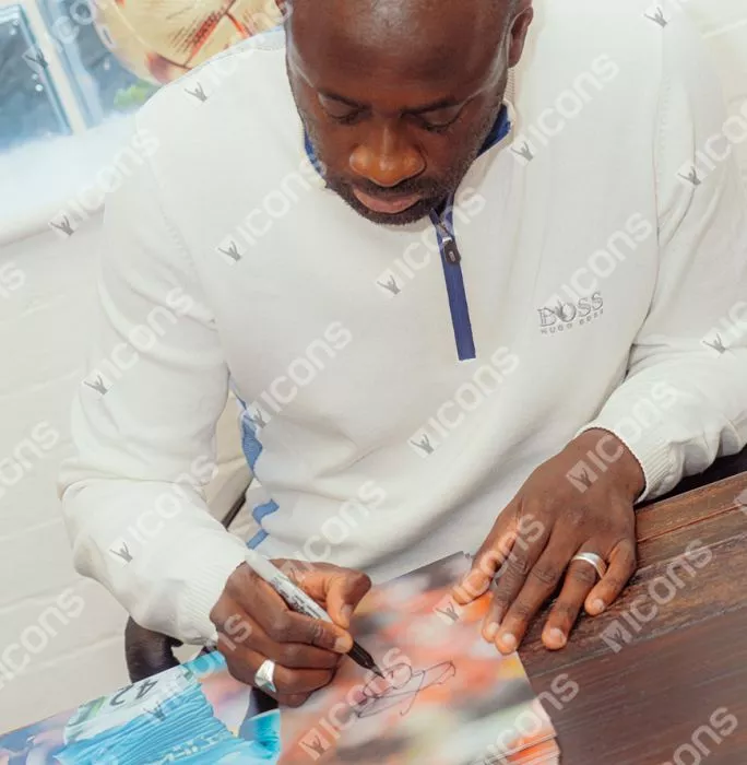 Yaya Toure Signed Manchester City Photo In Black Wooden Frame: FA Cup Semi Final Goal Vs Manchester United