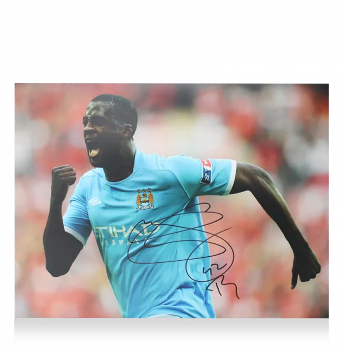 Yaya Toure Signed Manchester City Photo In Premium Photo Frame: FA Cup Semi-Final Goal