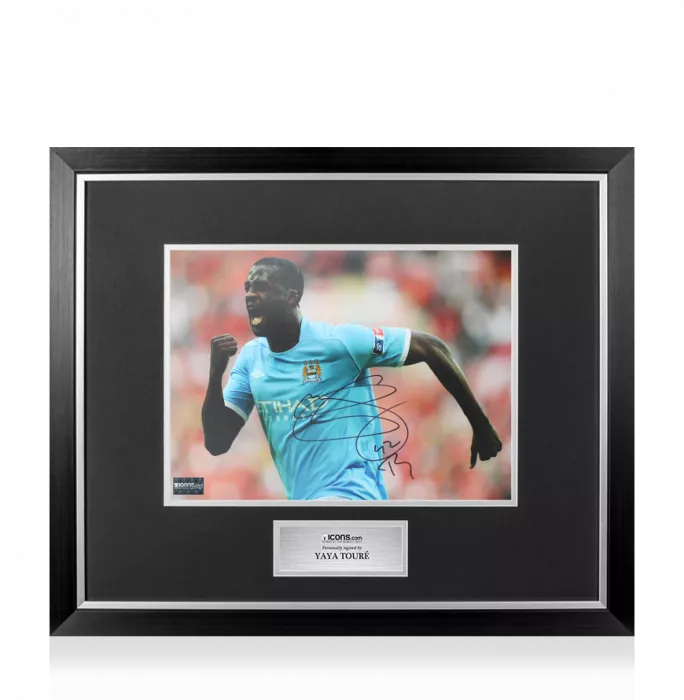 Yaya Toure Signed Manchester City Photo In Premium Photo Frame: FA Cup Semi-Final Goal
