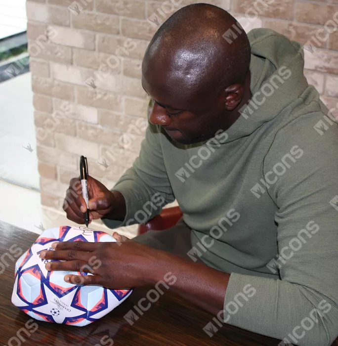 Yaya Toure Signed UEFA Champions League Football In Acrylic Case