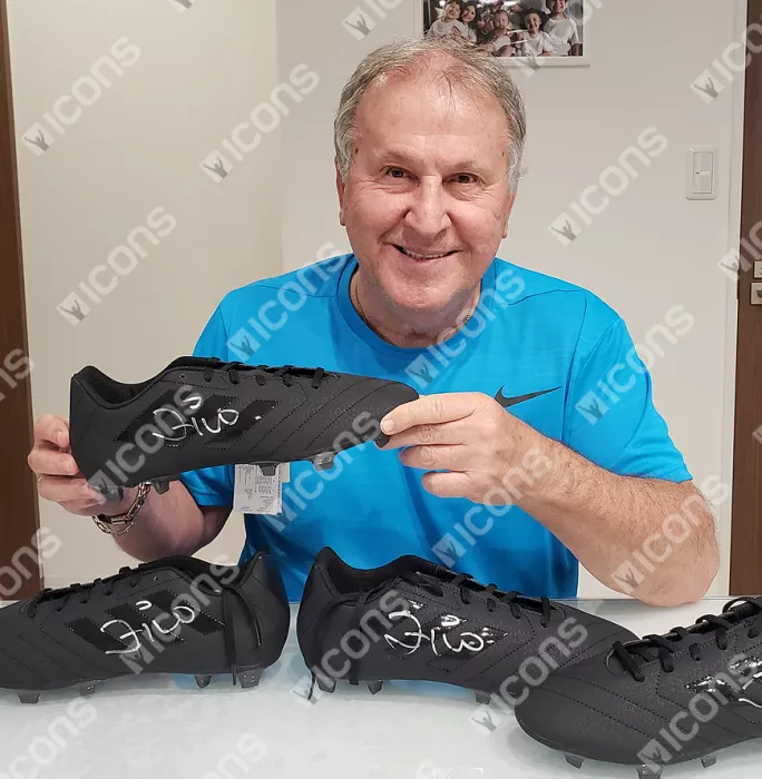 Zico Signed Black Adidas Blackout Boot In Acrylic Case