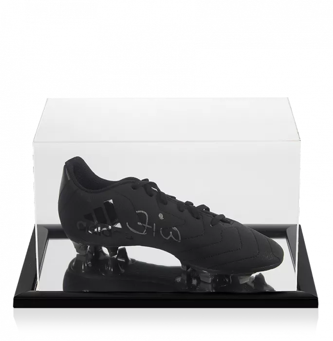 Zico Signed Black Adidas Blackout Boot In Acrylic Case