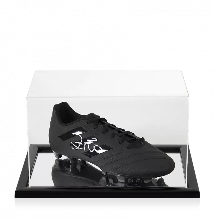 Zico Signed Black Adidas Blackout Boot In Acrylic Case