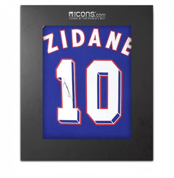 Zinedine Zidane Back Signed France 1998 Home Shirt In Deluxe Packaging
