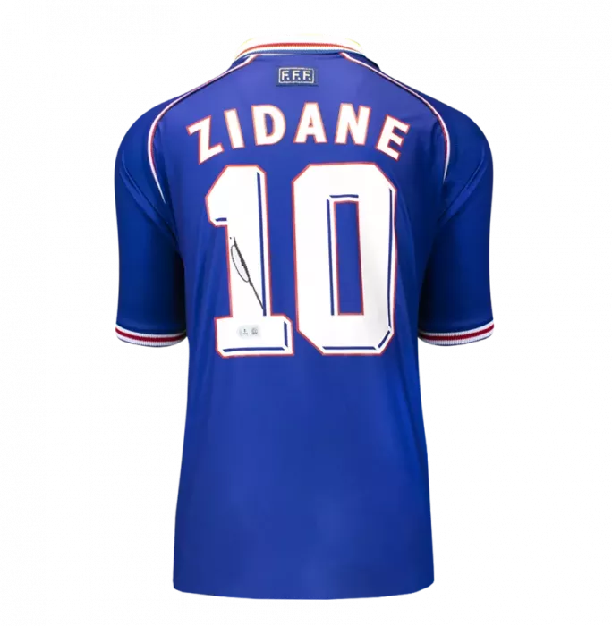 Zinedine Zidane Back Signed France 1998 Home Shirt In Deluxe Packaging