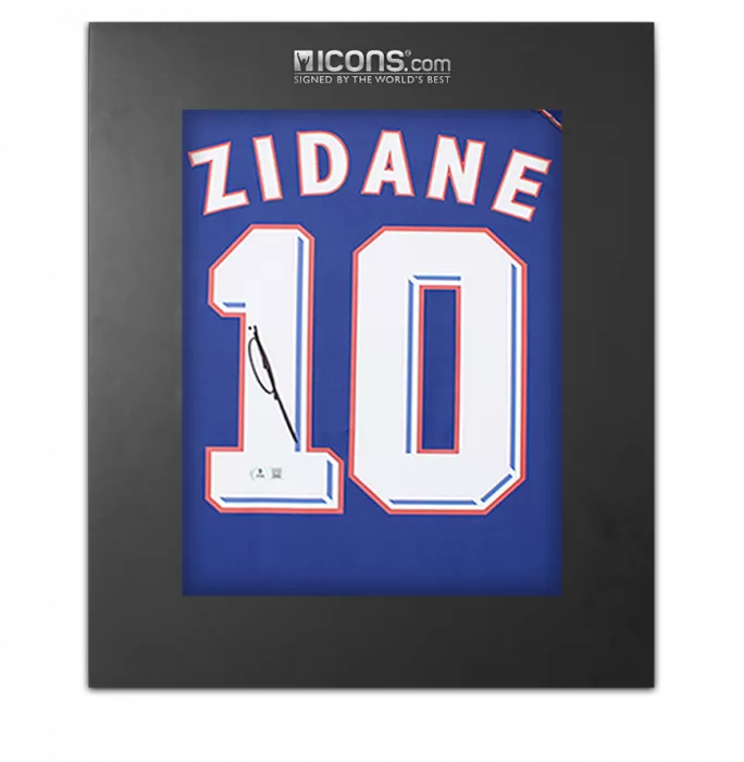 Zinedine Zidane Back Signed France 1998 Home Shirt In Deluxe Packaging