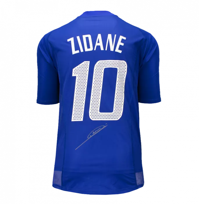 Zinedine Zidane Back Signed France 2002 Home Shirt