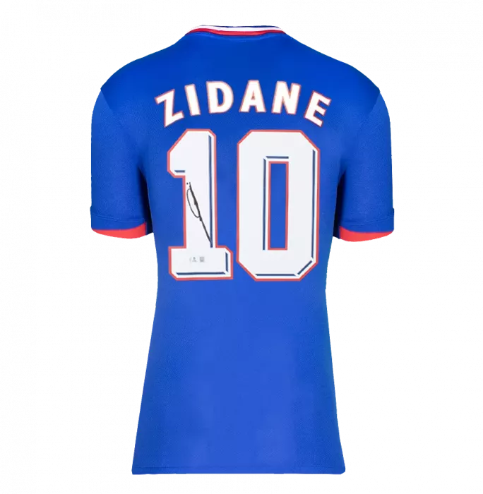 Zinedine Zidane Back Signed France 2024 Shirt With Fan Style Numbers In Classic Frame