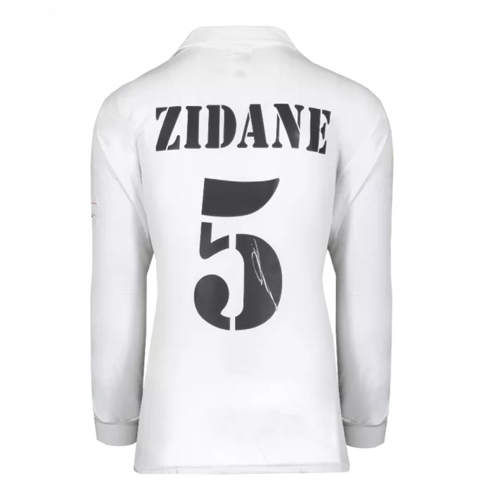 Zinedine Zidane Back Signed Real Madrid 2002-03 Home Shirt In Classic Frame