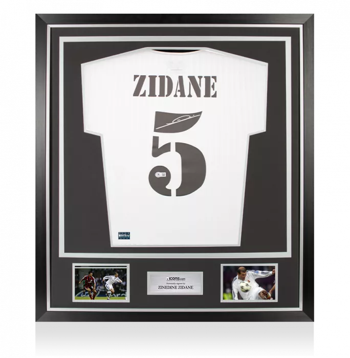 Zinedine Zidane Back Signed Real Madrid Icon Shirt In Classic Frame
