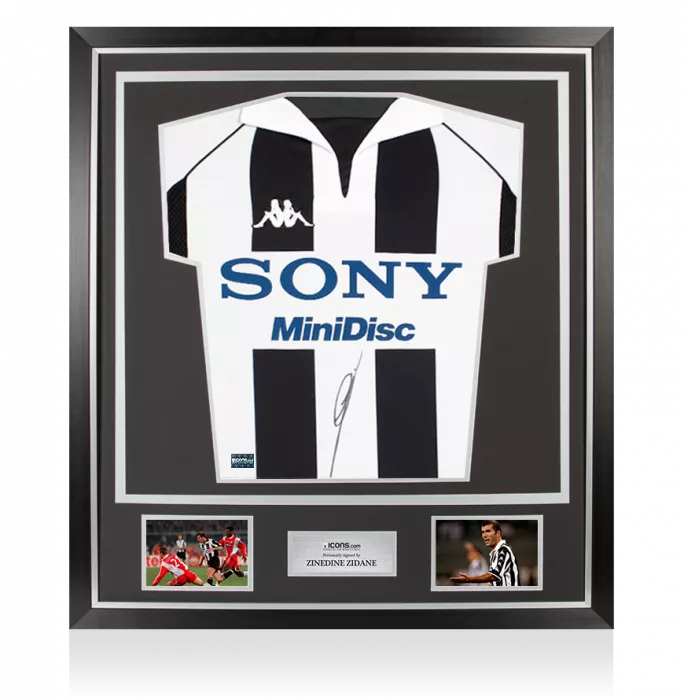 Zinedine Zidane Front Signed Juventus 1997-98 Home Shirt In Classic Frame