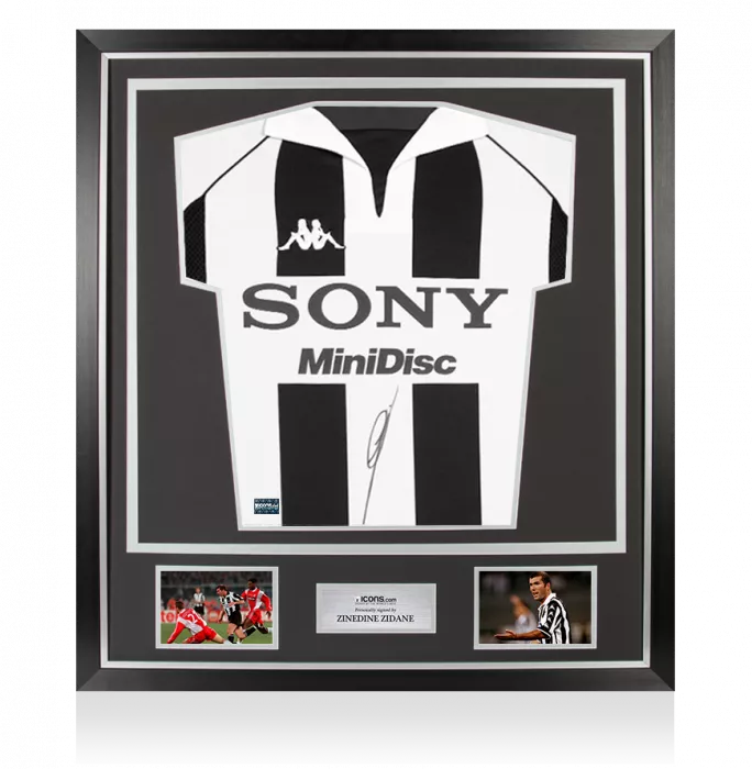 Zinedine Zidane Front Signed Juventus 1997-98 Home Shirt In Classic Frame
