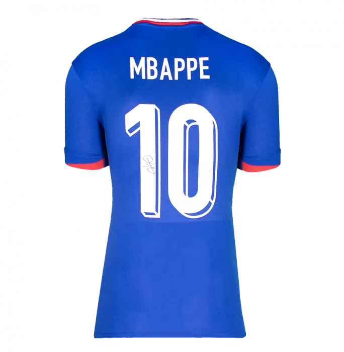 Zinedine Zidane & Kylian Mbappe Back Signed France Home Shirts In Classic Dual Frame