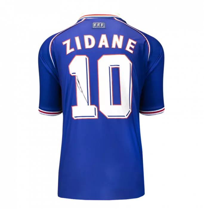 Zinedine Zidane Official Ballon D'Or™ Back Signed And Hero Framed France 1998 Home Shirt