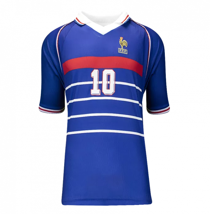 Zinedine Zidane Official Ballon D'Or™ Back Signed And Hero Framed France 1998 Home Shirt