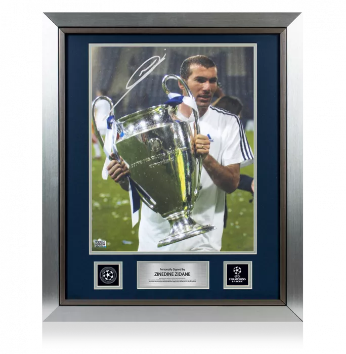 Zinedine Zidane Official UEFA Champions League Signed And Framed Real Madrid Photo: 2002 UEFA Champions League Winner
