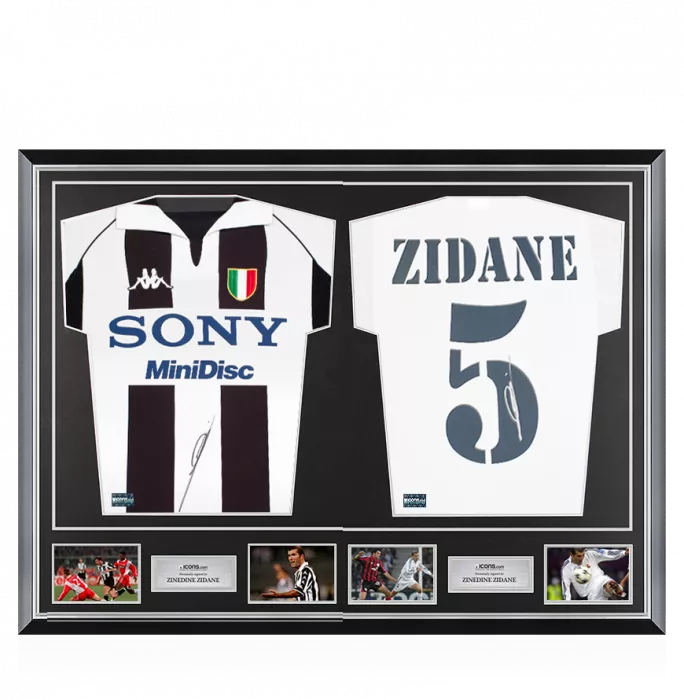 Zinedine Zidane Signed Juventus & Real Madrid Shirts In Classic Dual Frame