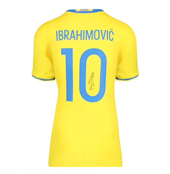 Zlatan Ibrahimovic Official FIFA World Cup™ Back Signed And Framed Sweden 2016-17 Home Shirt