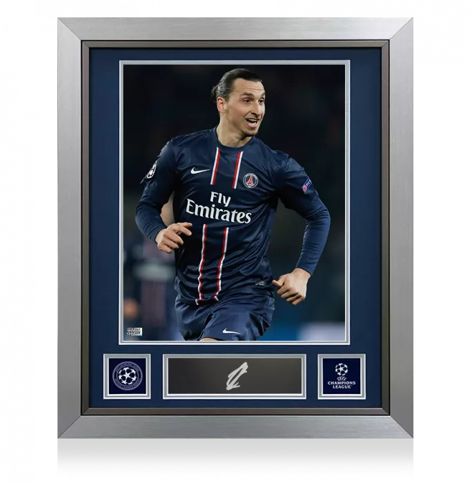 Zlatan Ibrahimovic Official UEFA Champions League Signed Plaque and Photo Frame