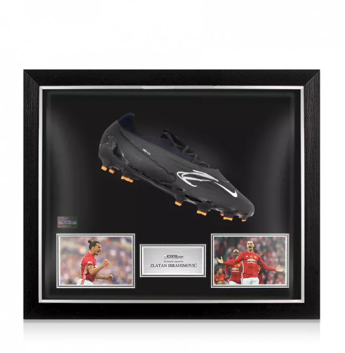 Zlatan Ibrahimovic Signed Black Nike Phantom GX Pro FG Boot In Bubble Frame: Option 1